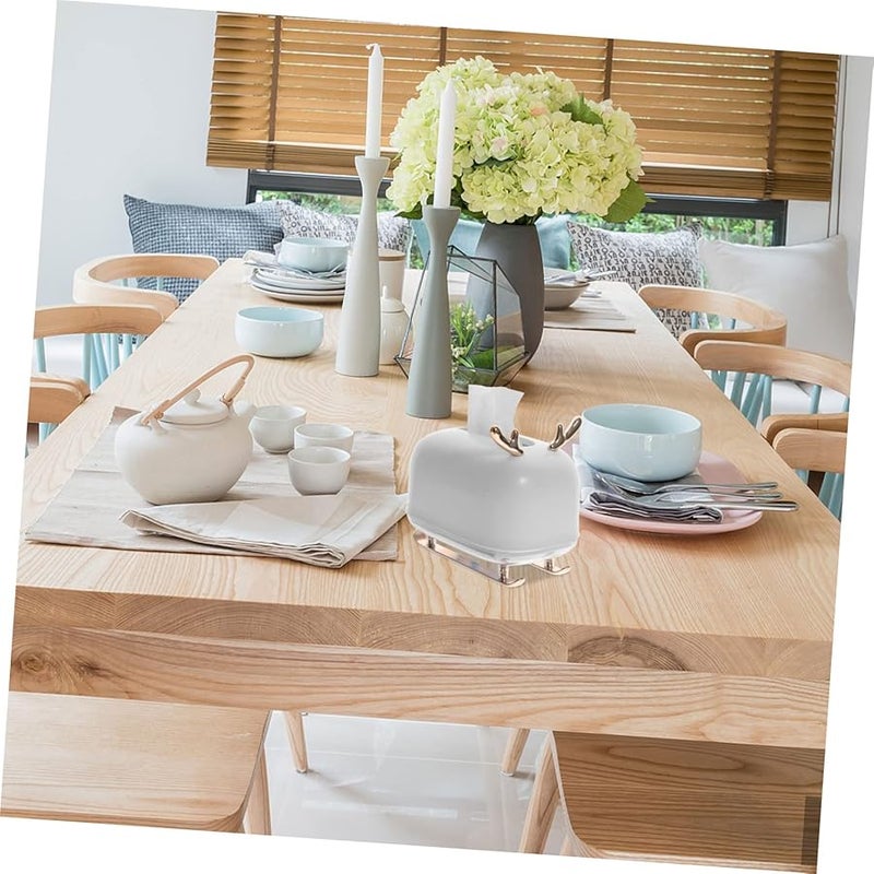 غطاء صندوق المناديل على الطراز الاسكندنافي حامل مناشف خشبي لتزيين المنزل والمكتب - Image 4